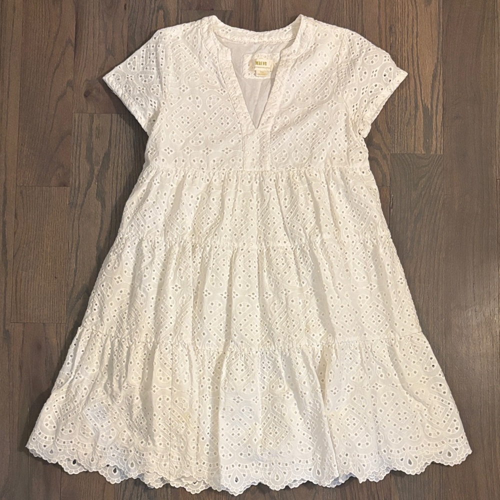 Maeve by Anthropologie White Dress, Size Small, Excellent Condition! Like New!